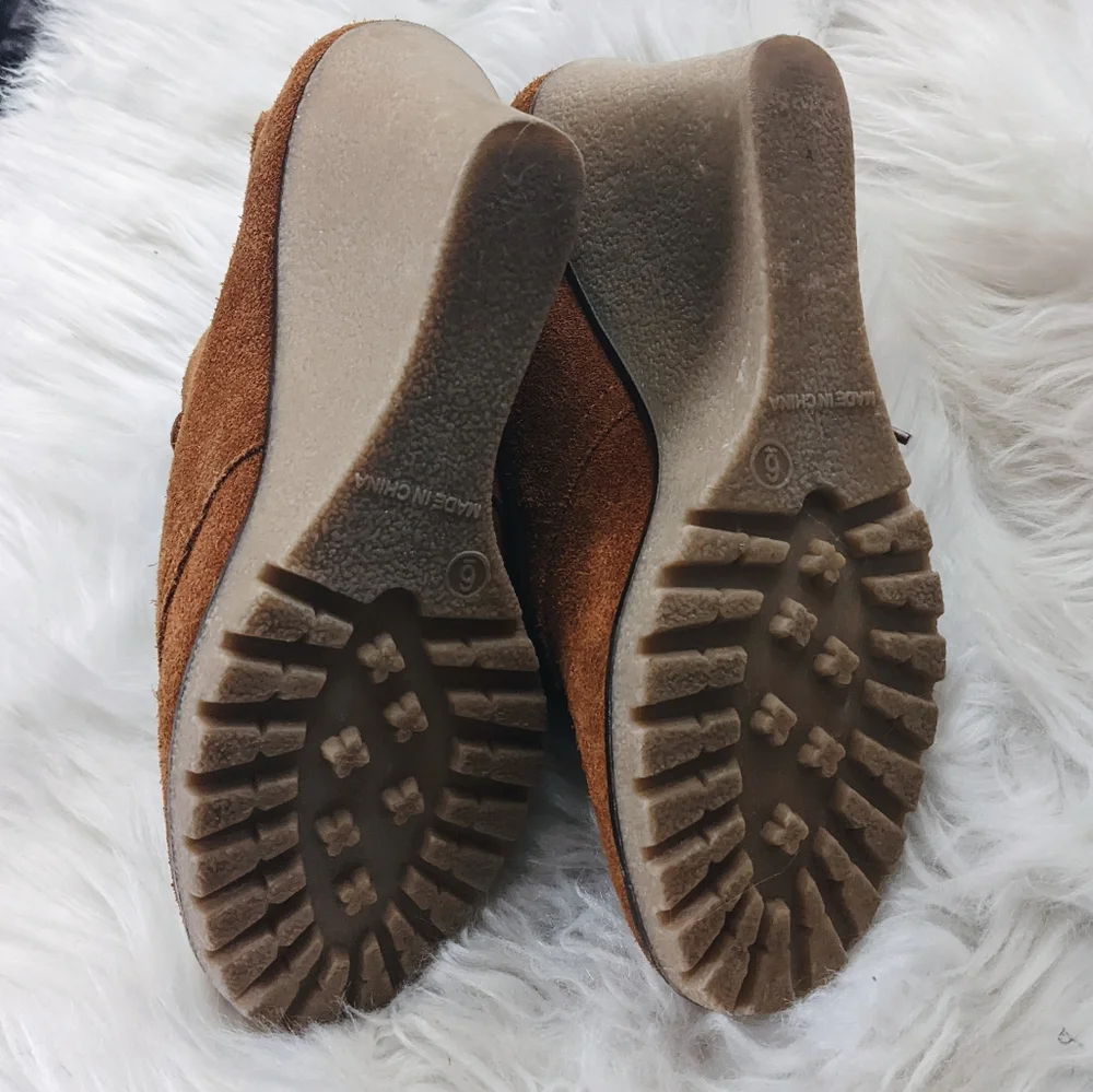 Desert Suede Wedge Booties Ankle Boots Anthropologie Kelsi Dagger 6